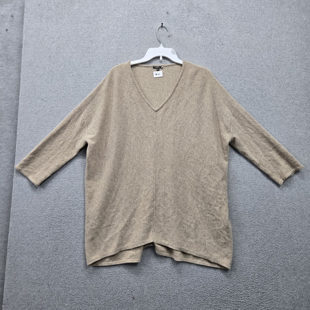 Pure Amici Women Sweater M/L Beige Cashmere 3/4 Sleeve